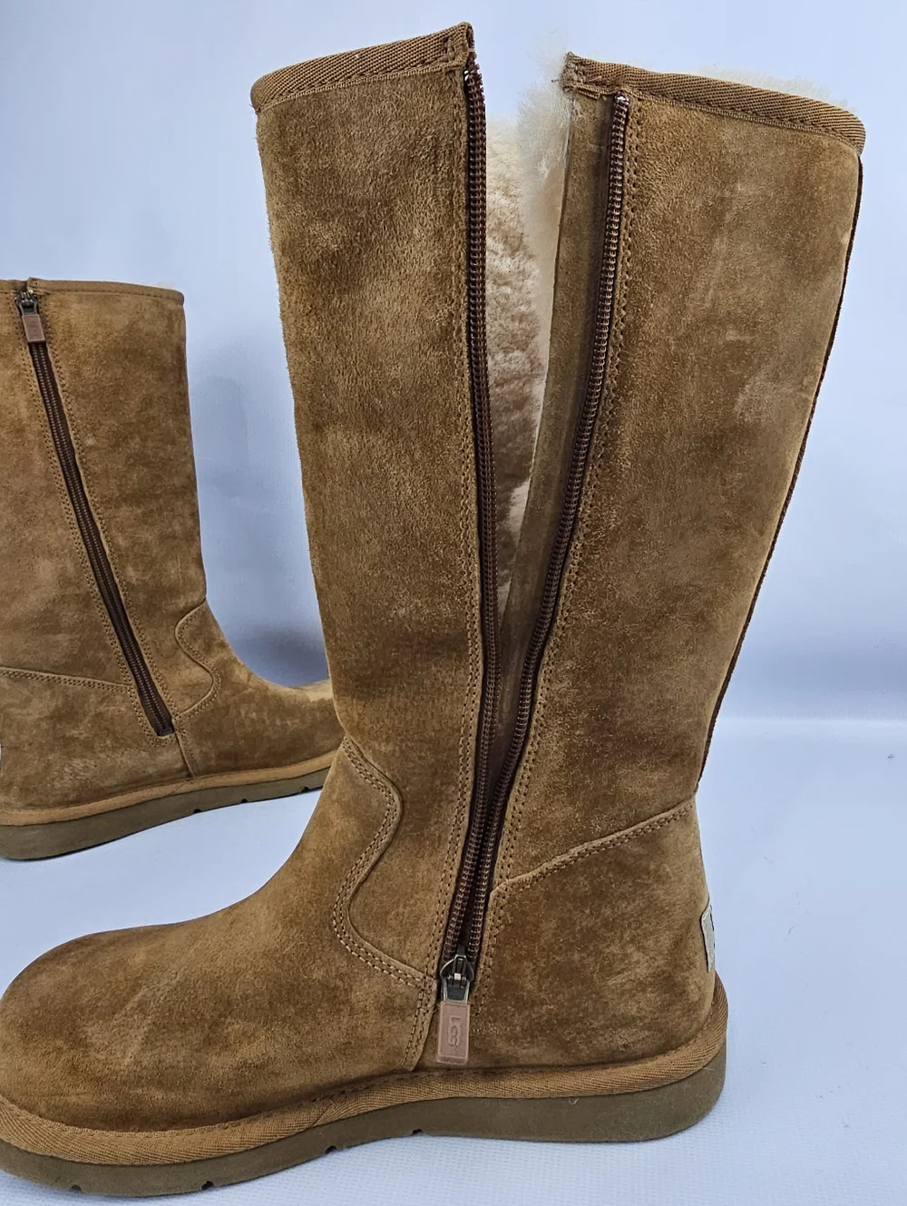 UGG Australia Women's Chestnut Sunset Floral Embroidered Zipper Suede Boots 7 - Picture 7 of 9